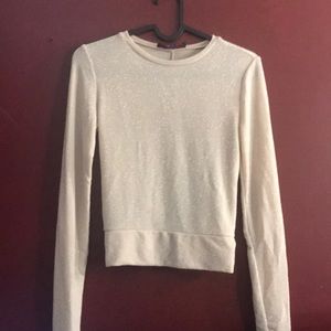 Sheer fitted dusty pink colored long sleeve